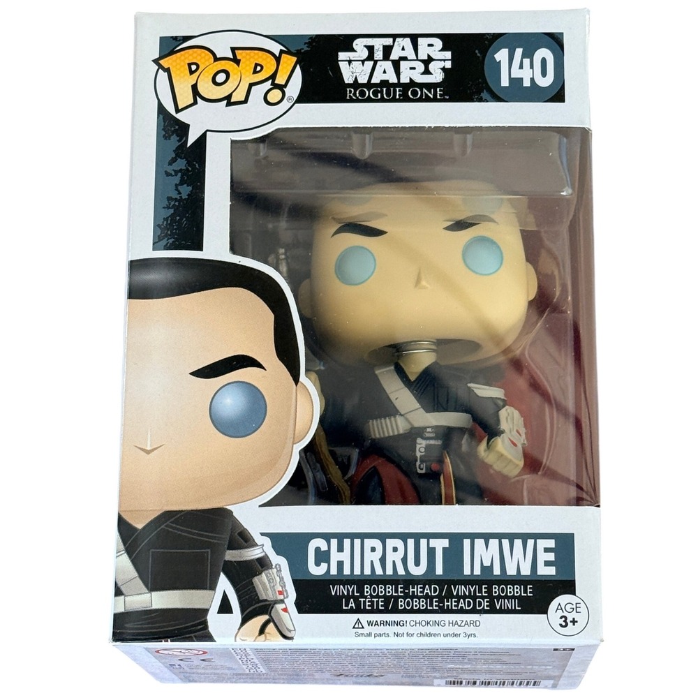 Funko Pop Star Wars Rogue One Chirrut Imwe 140 Bobble-Head Vinyl Figure Black 4"